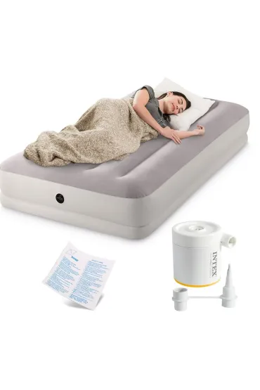 Materac pompowany do spania 191x99x30 cm jednosobowy z pompką USB 64177