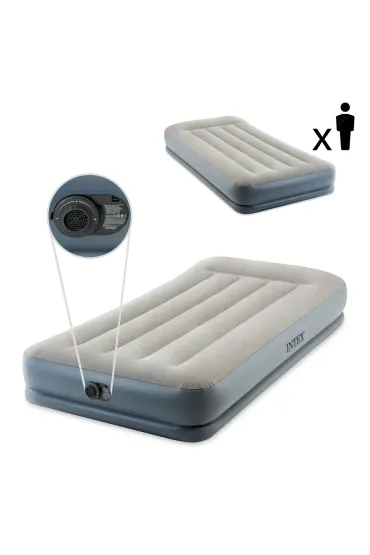 Materac dmuchany 191x99 cm z pompką jednoosobowy 64116ND