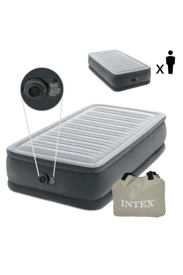 Materac dmuchany 191x99 cm z pompką jednoosobowy DELUXE 64412ND