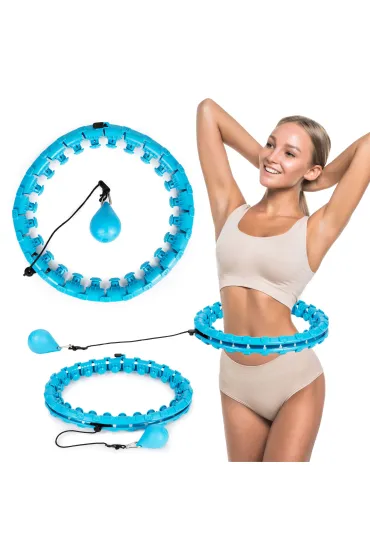 Hula hop z masażerem i dodatkowym ciężarkiem do ćwiczeń fitness