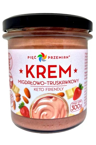 Krem migdałowo - czekoladowo - truskawkowy keto