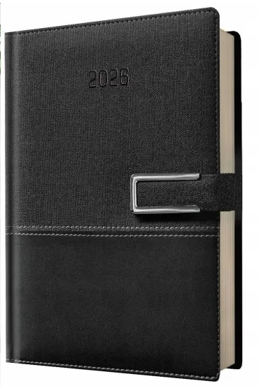 Kalendarz 2026 A5 dzienny biznes klasyczny czarny
