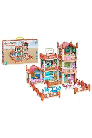 Domek dla lalek 2 piętra + akcesoria