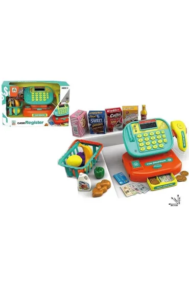 Kasa sklepowa na baterie z akcesoriami światło...