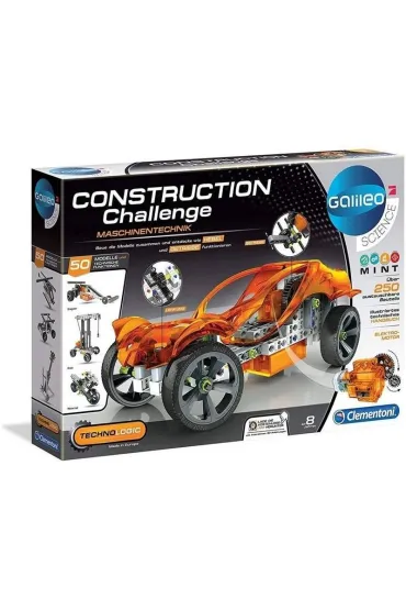  Klocki Galileo Construction Maszyny 250 Elementów Z Silnikiem Clementoni 8+