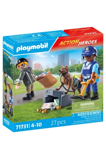 Playmobil Action Heroes Poszukiwania śladów z psem tropiącym 71731