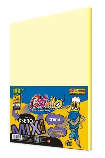 Papier ksero A4 80g 5 kolorów żółtych