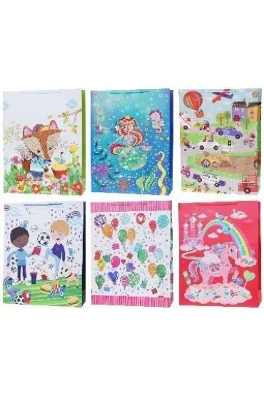 Torebka ozdobna 51x72x18cm szerokie dno mix