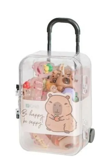 Ozdoby polimerowe 3D - kapibara w walizce 20 szt