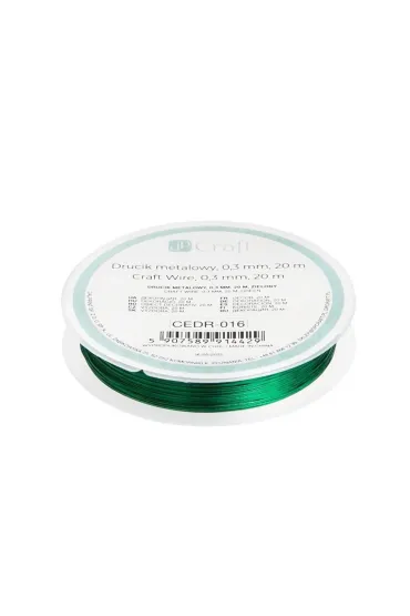 Drucik metalowy 0,3mmx20m zielony