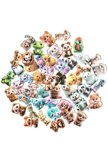 Naklejki winylowe - kreskówkowe zwierzątka 4-6cm