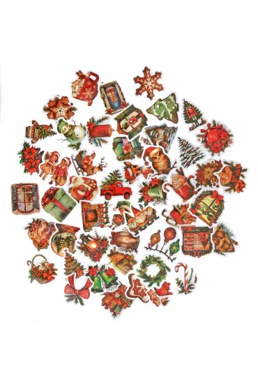 Naklejki winylowe Boże Narodzenie 4-6cm 50 szt