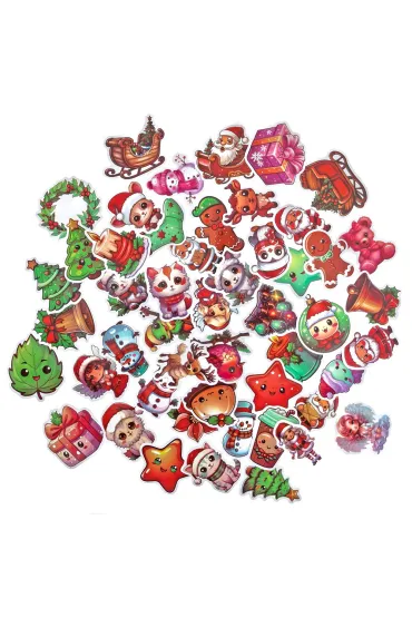 Naklejki winylowe Boże Narodzenie 4-6cm 50 szt