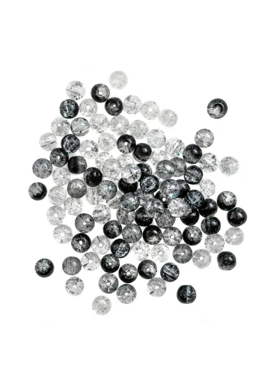 Koraliki szklane spękane 8mm 100 szt mix