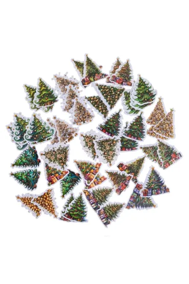 Naklejki papierowe Boże Narodzenie 4-6cm 46 szt