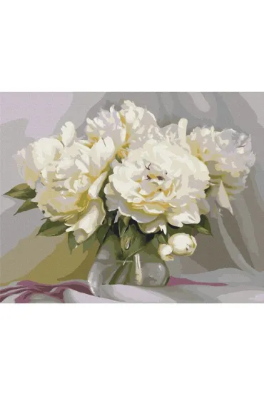 Malowanie po numerach - Wyśmienita delikatność Piwonii