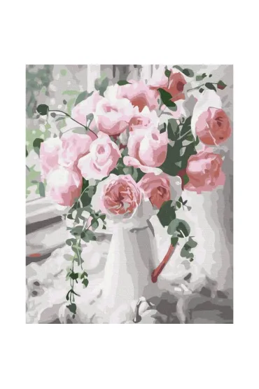 Malowanie po numerach - Bukiet delikatnych róż