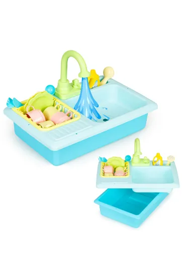 Zlew zlewozmywak z kranem napełniany wodą 12 akcesoriów zabawka dla dzieci