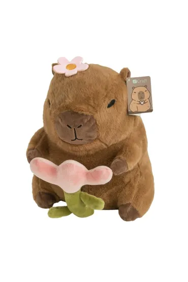 Pluszowa kapibara z kwiatem 27cm