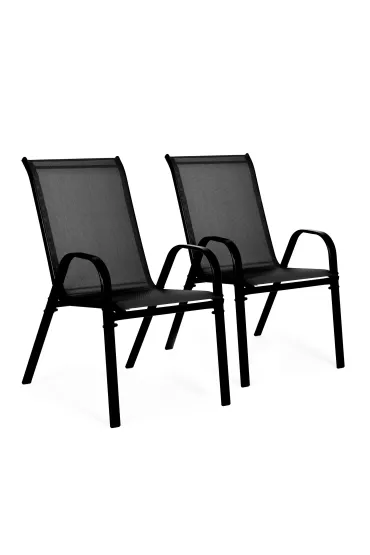 Zestaw komplet krzeseł ogrodowych na taras balkon czarne