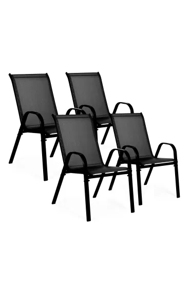 Zestaw komplet krzeseł ogrodowych na taras balkon czarne