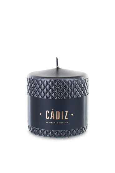 Świeca Cadiz czarna walec mały 142792
