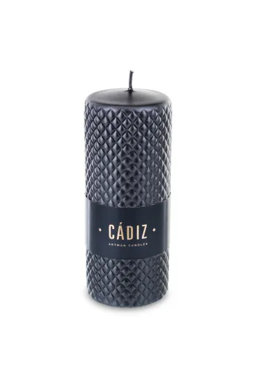 Świeca Cadiz walec duży czarna 142790