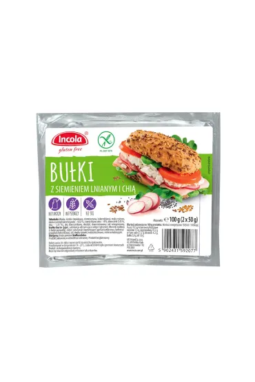 Bułki z siemieniem lnianym i chia bezglutenowe