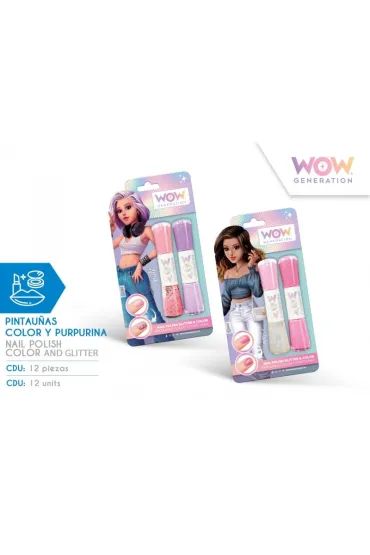 Lakier do paznokci WOW Generation kolorowy i brokatowy mix