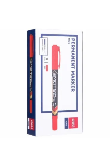 Marker permanentny dwustronny - czerwony