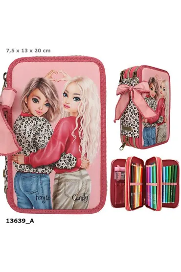 Piórnik potrójny z wyposażeniem Top Model Leoheart 13639A