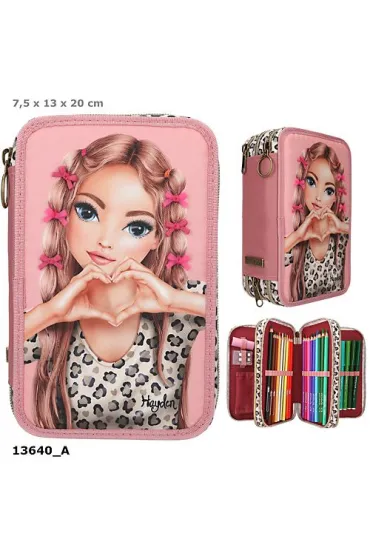 Piórnik potrójny z wyposażeniem Top Model Leoheart 13640A