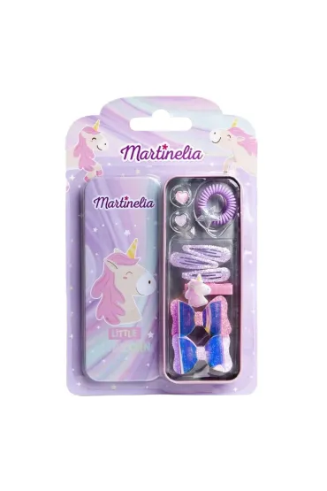 SET Little Unicorn zestaw ozdób do włosów dla dzieci w metalowym pudełku
