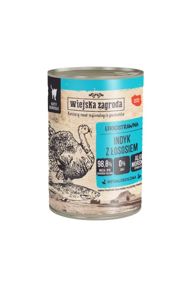 Karma mokra dla kota Indyk z łososiem (dorosły)