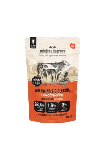 Karma mokra dla kota Wołowina z cielęciną i kocimiętką (dorosły)