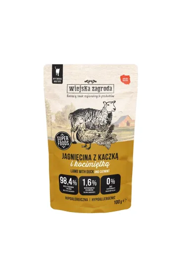 Karma mokra dla kota Jagnięcina z kaczką i kocimiętką (dorosły)