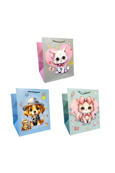 Torebka prezentowa dziecięca M szerokie dno mix