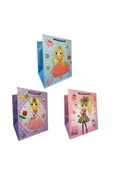 Torebka prezentowa dziecięca M szerokie dno mix