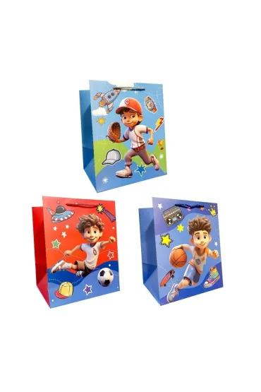 Torebka prezentowa dziecięca M szerokie dno mix