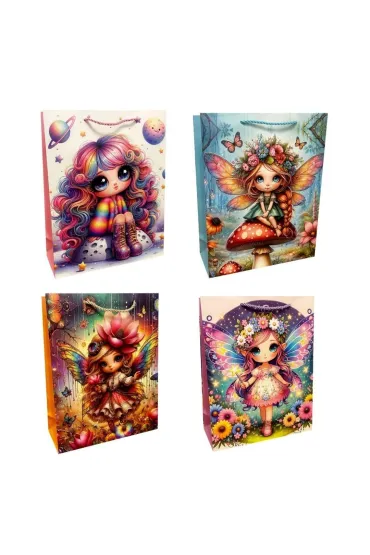 Torebka prezentowa dziecięca S Wróżki mix