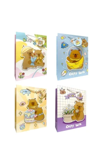 Torebka prezentowa dziecięca L Kapibara 3D mix