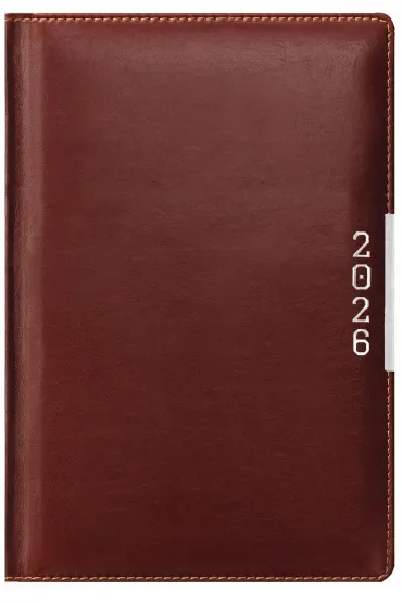 Kalendarz 2026 A6 kieszonkowy tygodniowy brązowy