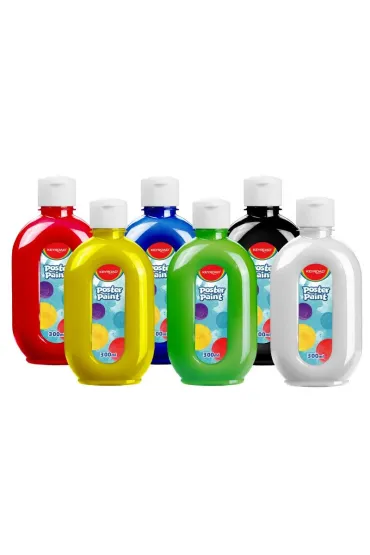 Farba plakatowa KEYROAD butelka 300ml 6 kolorów podstawowych