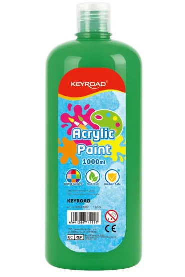Farba akrylowa KEYROAD butelka 1000ml zielona