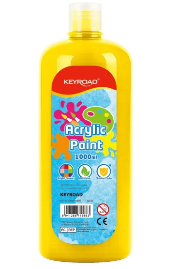 Farba akrylowa KEYROAD butelka 1000ml żółta