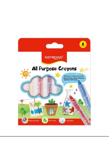 Kredki KEYROAD zmywalne 6 kolorów