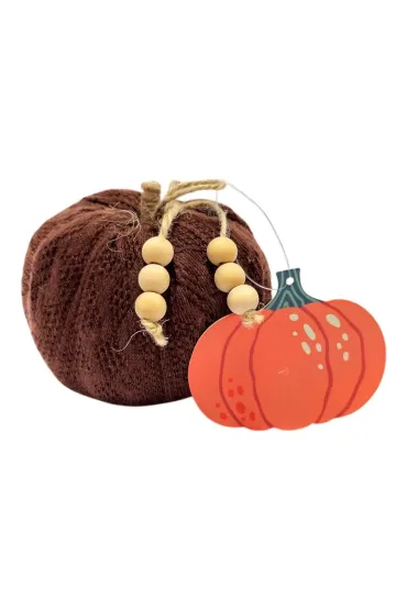 Dynia materiałowa z koralikami. Brąz