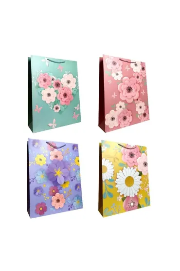 Torebka prezentowa uniwersalna XL Kwiaty mix