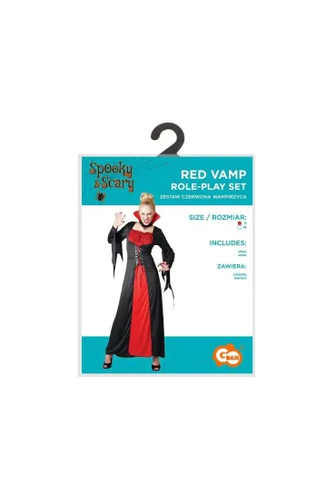 Strój dla dorosłych Czerwona Wampirzyca rozm. S
