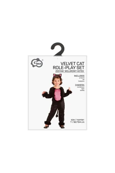 Strój dla dzieci Welurowy Kotek rozm. 92/104cm